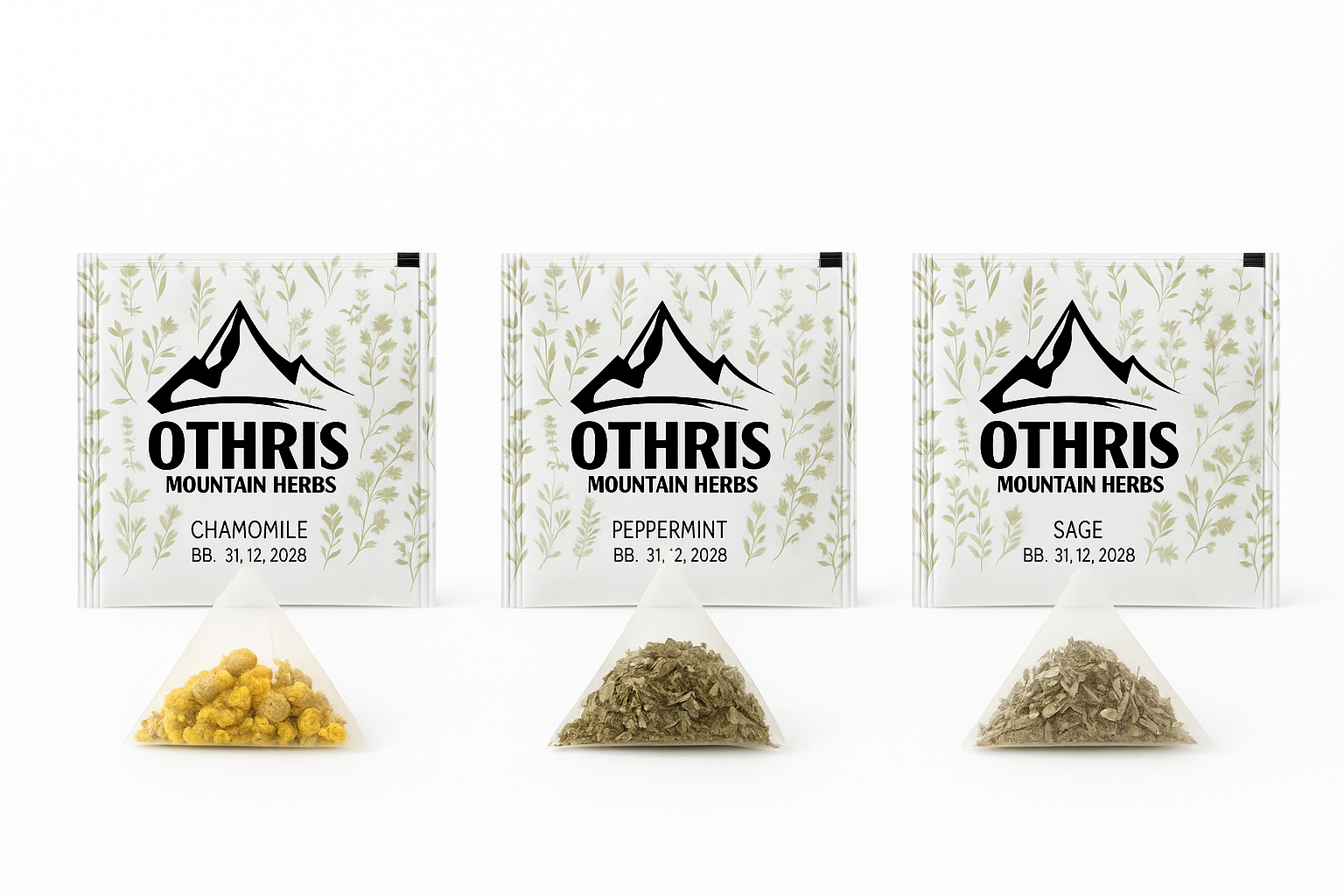 Premium Greek Tea Collection Orthis, Chamomile Peppermint Sage 10 Count (Single Pack)